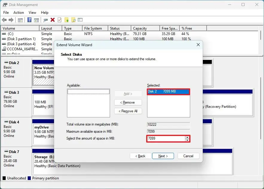 How to change partition size in Windows 11