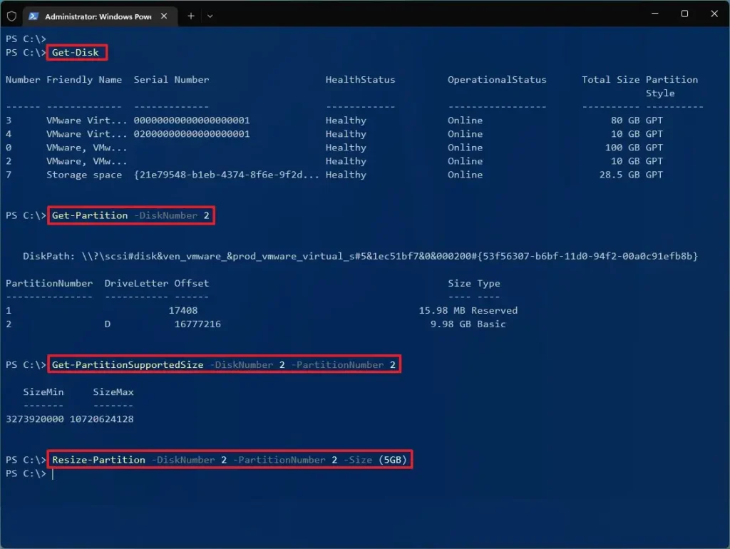 How to change partition size in Windows 11