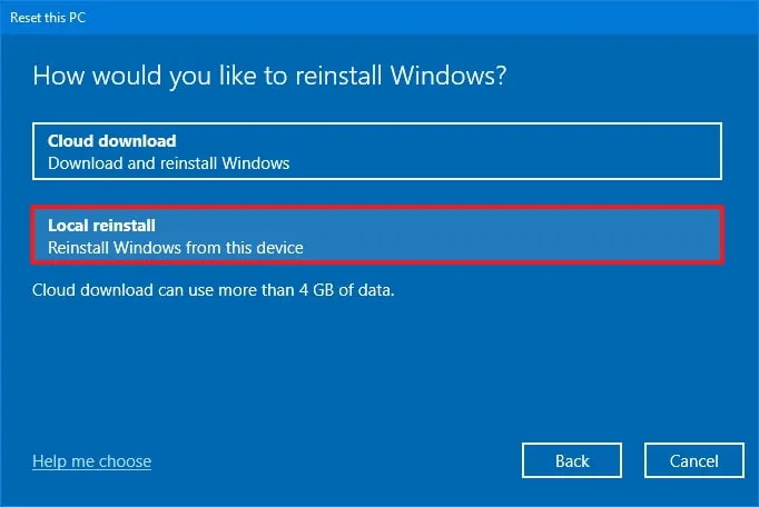 Execute a clean Windows 10 installation | USB | Media Creation Tool | Reset PC (local)